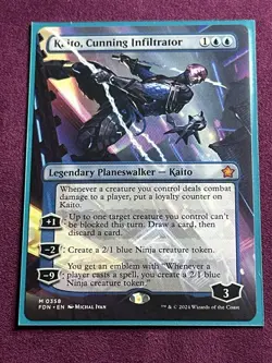 MTG Kaito, Cunning Infiltrator (Borderless) [Foundations] - Image 8
