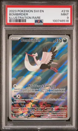 2023 POKEMON SVI EN-SCARLET & VIOLET ILLUSTRATION RARE #219 BOMBIRDIER PSA 9 - Image 1