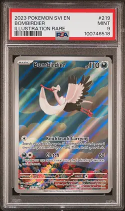2023 POKEMON SVI EN-SCARLET & VIOLET ILLUSTRATION RARE #219 BOMBIRDIER PSA 9 - Image 3