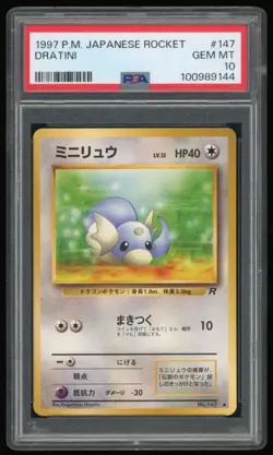 1997 POKEMON JAPANESE ROCKET NO. 147 DRATINI PSA 10 ***LOW POP 91*** - Image 1