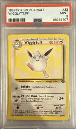 1999 Pokemon Jungle WIGGLYTUFF 32/64 Card Graded PSA 9 - Image 1