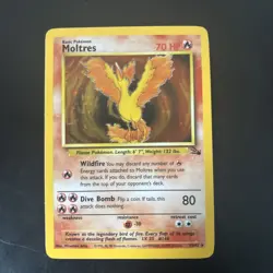 Pokémon TCG Moltres Fossil 12/62 Holo 1999-2000 Wizards Base Set Copyright Holo - Image 1
