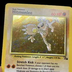 Hitmonlee #7 7/62 Fossil Unlimited Holo Rare Vintage WOTC Pokémon Card - MP - Image 7