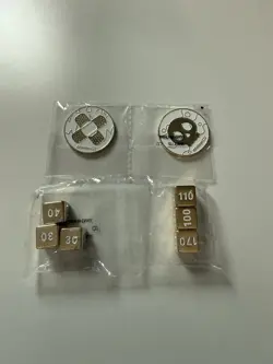 Pokemon TCG Gold Metal Dice & Damage Counter Coins - Charizard UPC - NEW! - Image 1