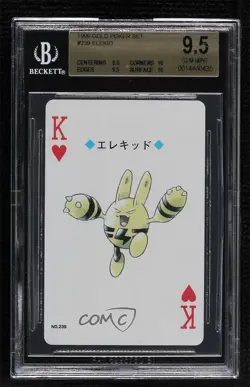 Elekid (King of Hearts) Gold Ho-Oh Back Pokemon Poker Card BGS 9.5 GEM MINT 1999 - Image 4