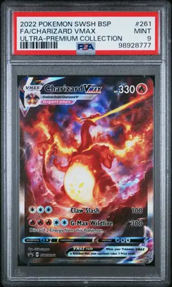 2022 POKEMON SWSH BLACK STAR PROMO #261 FULL ART/CHARIZARD VMAX PSA 9 - Image 1