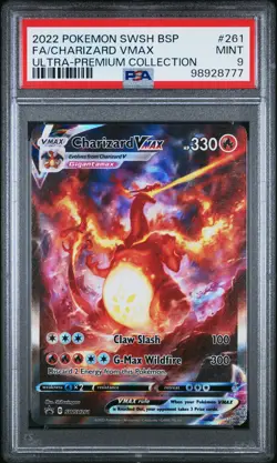 2022 POKEMON SWSH BLACK STAR PROMO #261 FULL ART/CHARIZARD VMAX PSA 9 - Image 3