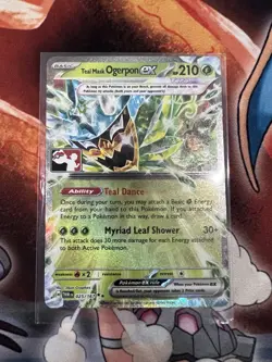 025/167 Teal Mask Ogerpon ex Prize Pack Play Pokemon TCG Stamped Card Series 6 - Image 1