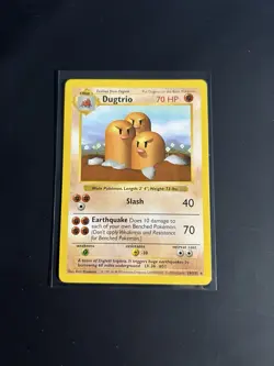 Dugtrio 19/102 Base Set Holo Rare Card SHADOWLESS! WOTC Pokemon TCG - Image 1