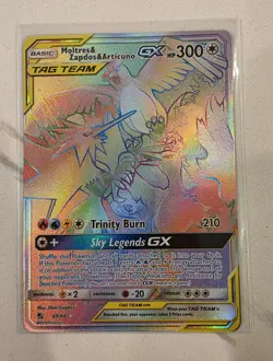 Tag Team Rainbow Secret GX Moltres Zapdos Articuno 69/68 - NM - Pokemon Card  - Image 1