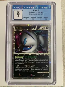 Rare Absol 91/102 Triumphant Holo Ultra Rare Pokemon Card 2010 CGC 9 Old Label - Image 1