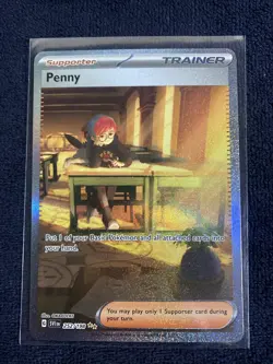 PokÃ©mon TCG Scarlet & Violet Penny Holo Card 252/198 Special Illustration Rare - Image 4