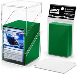 Card Deck Case, Deck Box with 100 Pack Card Sleeves and Divider - Image 1