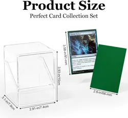 Card Deck Case, Deck Box with 100 Pack Card Sleeves and Divider - Image 2