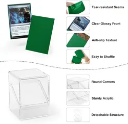 Card Deck Case, Deck Box with 100 Pack Card Sleeves and Divider - Image 4