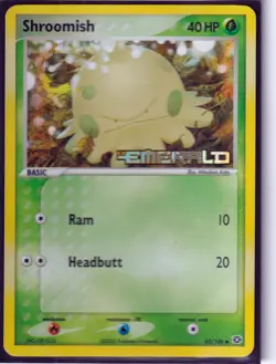 2005 POKEMON NINTENDO EX EMERALD- SHROOMISH 63/106 -REVERSE HOLO- STAMPED NM - Image 1