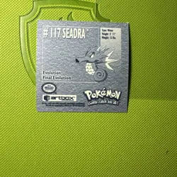 1999 Artbox Stickers Series 1 Pokémon Card Sticker TCG #117 SEADRA NM - Image 2