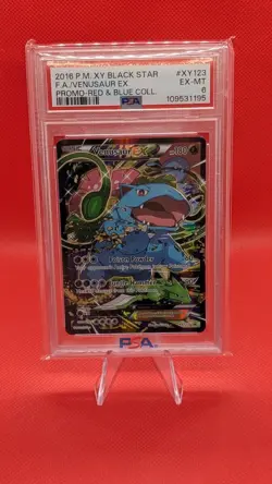 Pokemon 2016 Black Star Venusaur EX Promo Card Red & Blue Collection XY123 PSA 6 - Image 1