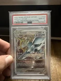 PokÃ©mon TCG Metal Arceus v Star 123/172 BS Ultra Rare Holo Card PSA 10 - Image 1