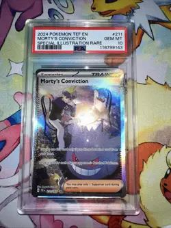 Mortys Conviction 211/162 PSA 10 Gem MINT Temporal Forces 2024 Pokemon TCG Card - Image 1