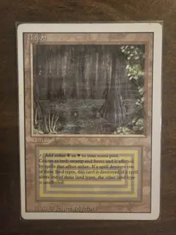 MTG: Magic the Gathering Bayou Moderately Played Revised Rare Dual Land  - Image 1
