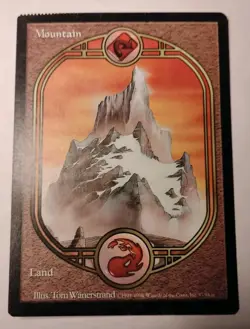 Mtg UNGLUED basic land MOUNTAIN error CRIMPED misprint  - Image 1