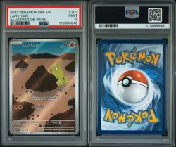Larvitar Pokemon 203/197 Sv03: Obsidian Flames Holo Illustration Rare PSA 9 MINT - Image 3