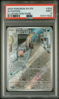 2023 POKEMON SVI EN-SCARLET & VIOLET #204 SLOWPOKE ILLUSTRATION RARE PSA 9 - Image 1