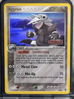 PokÃ©mon TCG Aggron Holo Rare Card 1/108 EX Power Keepers - Image 1