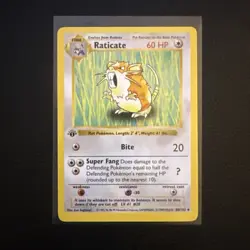 Pokemon Raticate 40/102 1st Edition Shadowless Base Set Card Unplayed Near Mint - Image 1