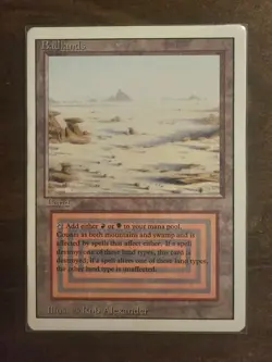 MTG: Magic the Gathering Badlands Lightly Played Revised Rare Dual Land - Image 1
