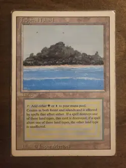 MTG Magic the Gathering Tropical Island Heavily Played Revised Rare Dual Land - Image 1