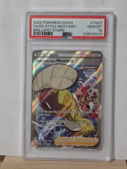 PSA 10 Rapid Strike Mustard TG27/TG30 Brilliant Stars Holo Graded Pokemon Card - Image 1