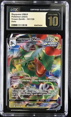 2023 Pokemon Swsh Crown Zenith Full Art/Rayquaza Vmax #101 CGC PRISTINE 10 - Image 1