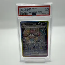 2025 POKEMON PRISMATIC EVOLUTIONS SPECIAL ILLUSTRATION RARE VAPOREON EX PSA 9 - Image 1