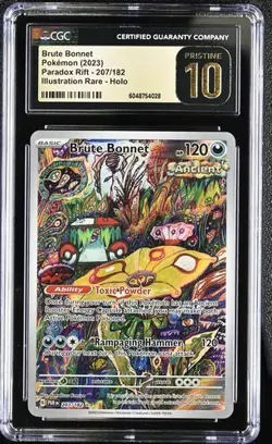 Pokemon Brute Bonnet 207/182 Paradox Rift SIR CGC Pristine 10 (low pop) - Image 1