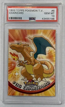 Charizard #6 PSA 10 GEM MINT 1999 Topps Pokemon TV Animation LOW POP - Image 3