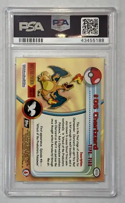 Charizard #6 PSA 10 GEM MINT 1999 Topps Pokemon TV Animation LOW POP - Image 4