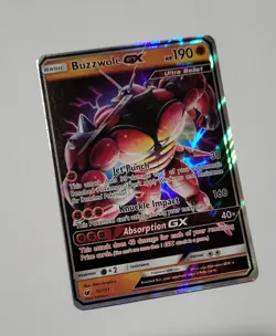 Pokemon Buzzwole GX 57/111 Ultra Rare Crimson Invasion TCG Card EN 2017 Full Art - Image 1