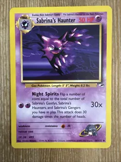Sabrina's Haunter - 58/132 - Uncommon Unlimited Gym Heroes - Pokemon Card - LP - Image 3
