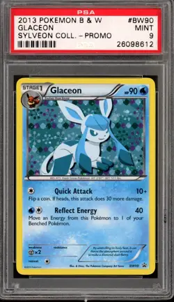 2013 Pokemon Promo Sylveon Collection Glaceon #BW90 PSA 9 Mint - Image 1