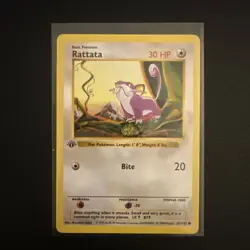 Pokemon Rattata 61/102 1st Edition Shadowless Base Set Card Unplayed Near Mint - Image 1