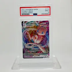 2021 Pokémon SWSH Fusion Strike Mew VMAX Full Art #114 PSA 9 - Image 1