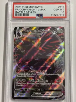 PSA 10 Corviknight VMAX 110/163 - Battle Styles Ultra Rare Pokemon TCG - Image 1