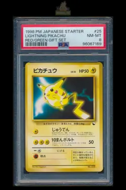 [Lighting Pikachu] PSA 8 #025 Glossy Starter Gift Set Vintage Japanese Pokemon - Image 1