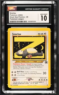 CGC 10 GEM MINT Snorlax Z # 49 WOTC Black Star Promo Pokemon Card - Image 1