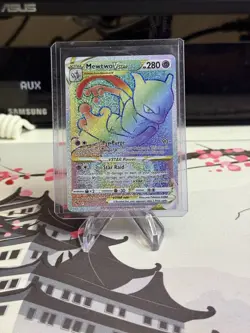 Pokémon Go Mewtwo VSTAR 079/078 Rainbow Secret Rare TCG Card - Image 1