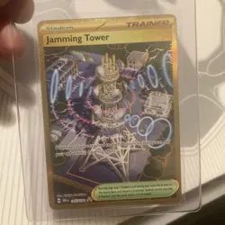 Jamming Tower Gold Pokemon Card Destined Rivals Set Hyper Rare 243/182 NM/M - Image 1
