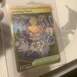Jamming Tower Gold Pokemon Card Destined Rivals Set Hyper Rare 243/182 NM/M - Image 2