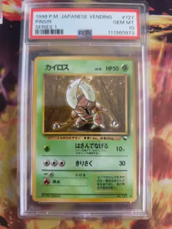 Pokemon Card Japanese Vending expansion sheet 1998 glossy PSA 10 Pinsir - Image 2